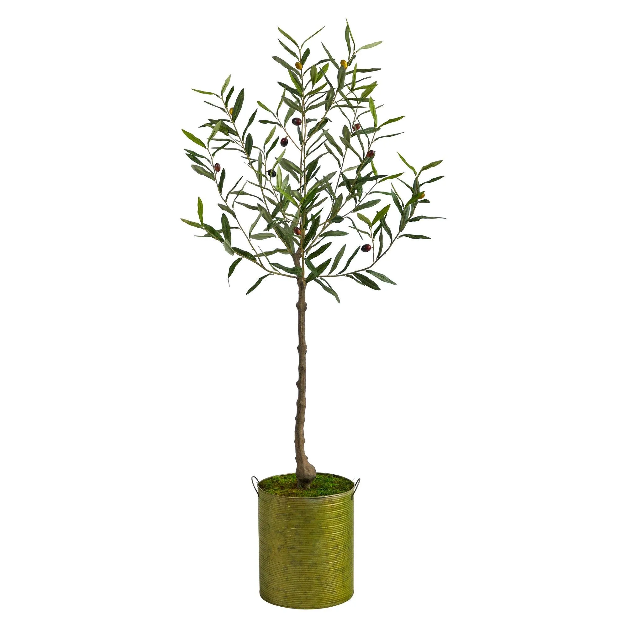 4.5’ Olive Artificial Tree in Green Planter