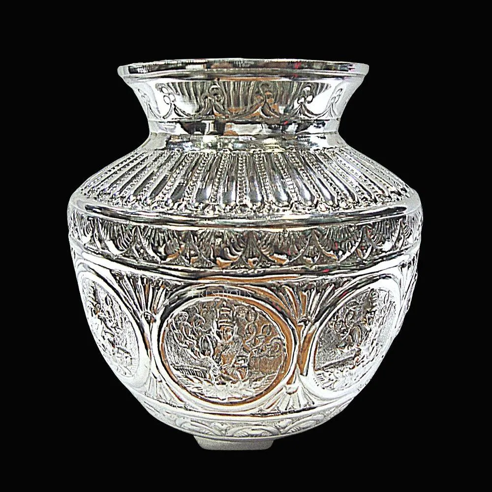 925 Sterling Silver Ashtalakshmi Kalash Lota - 150 grams