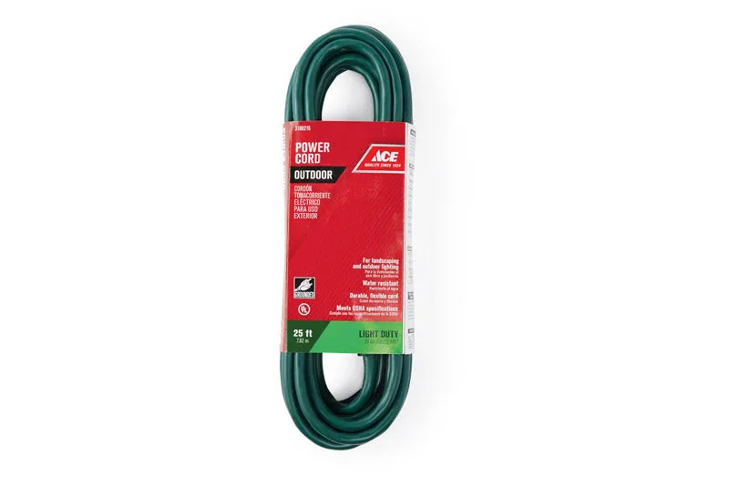 Ace Outdoor 25 ft. L Green Extension Cord 16/3 SJTW