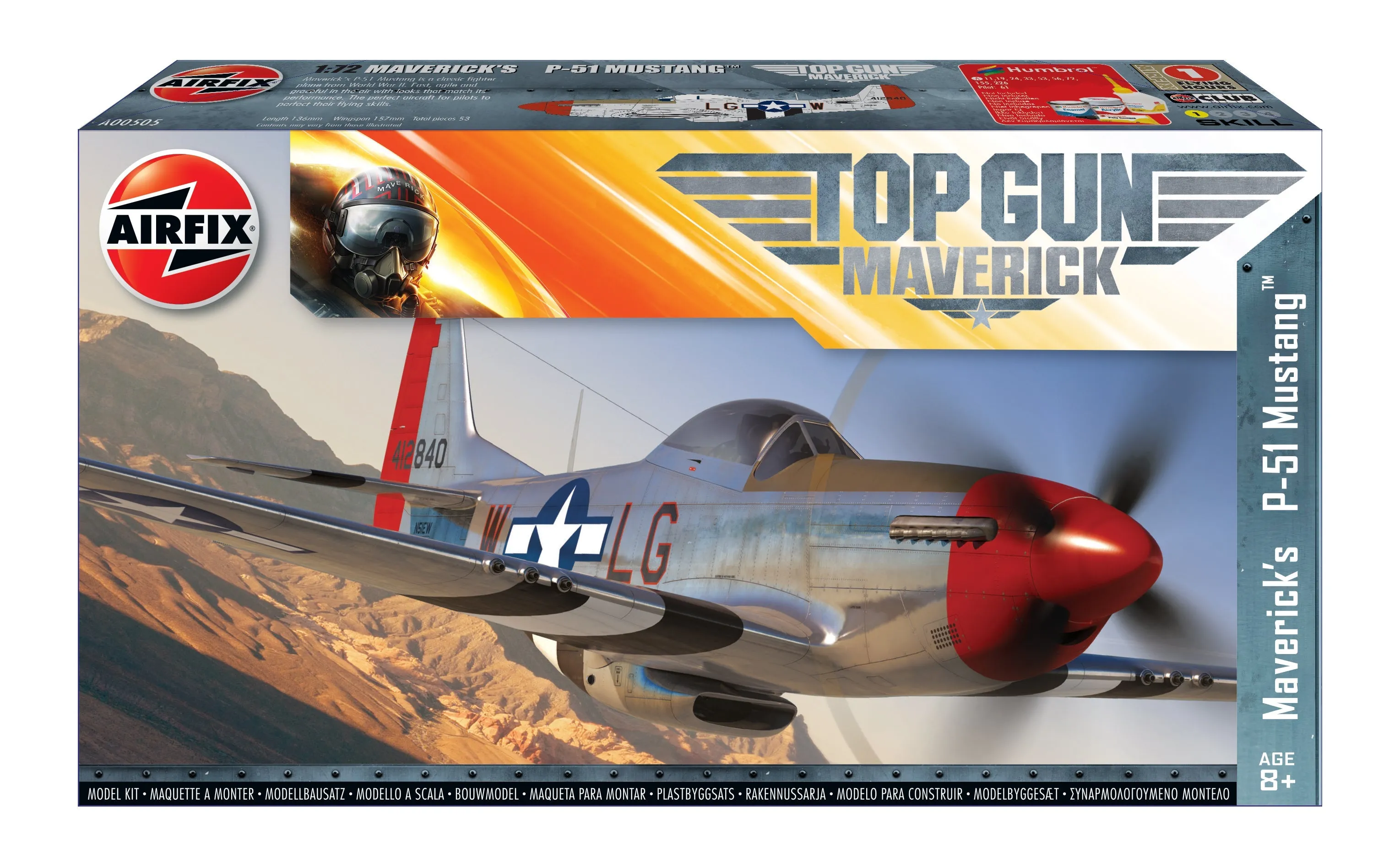 Airfix 1:72 Top Gun Maverick's P-51 Mustang Model Kit