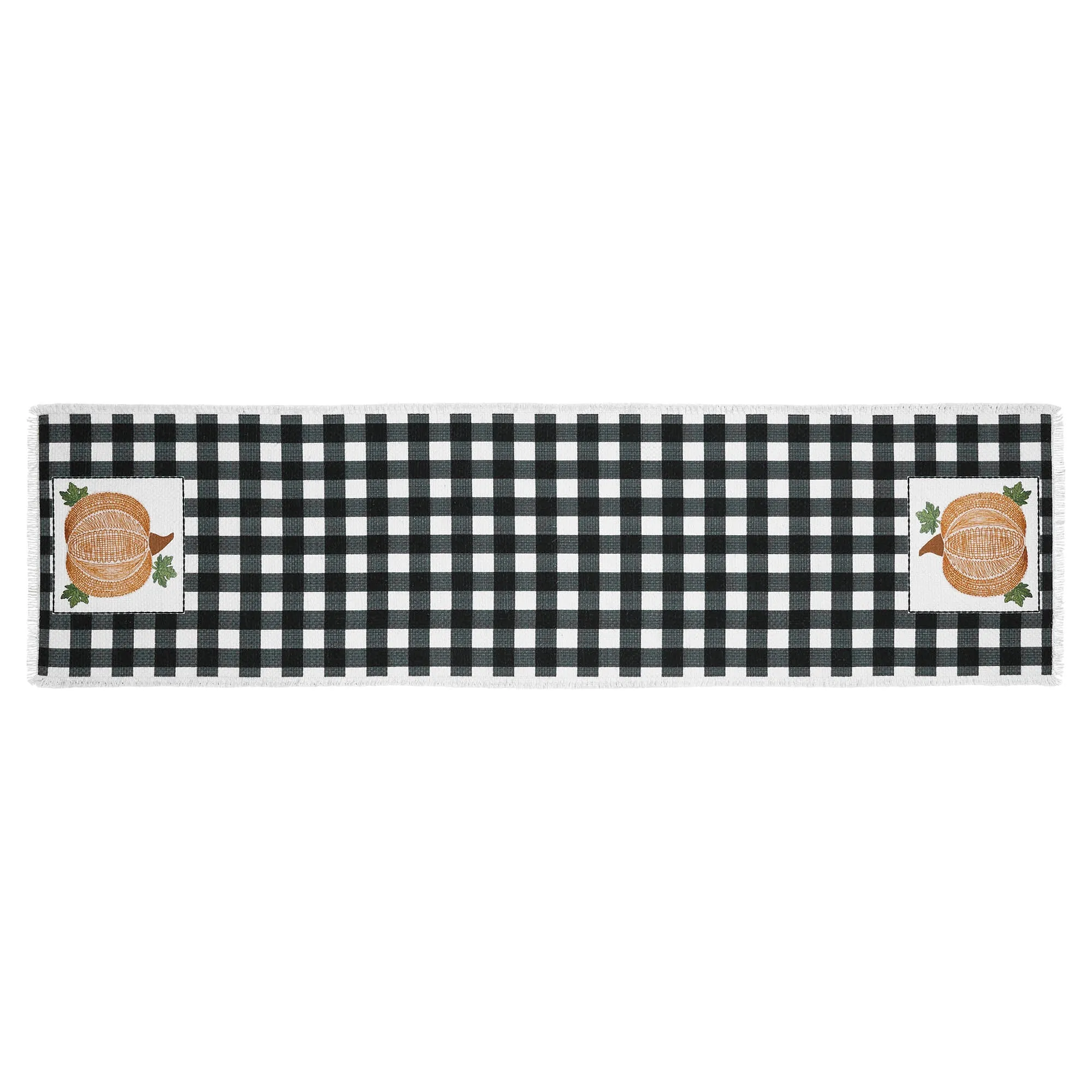 Annie Black Check Pumpkin Runner 12x48