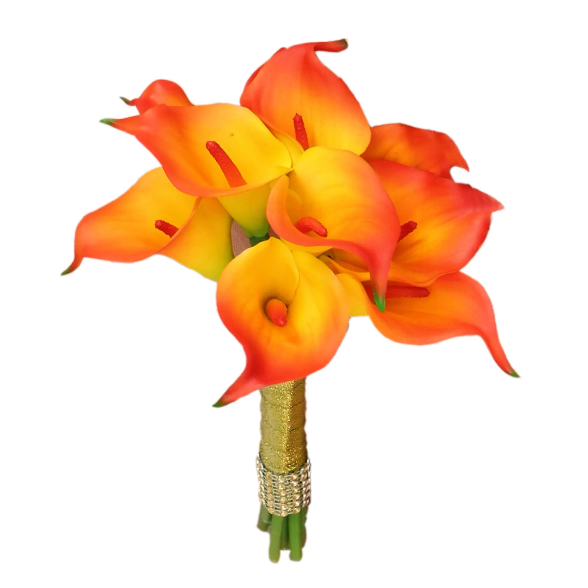 Artificial Orange Calla Lily Wedding Bouquets