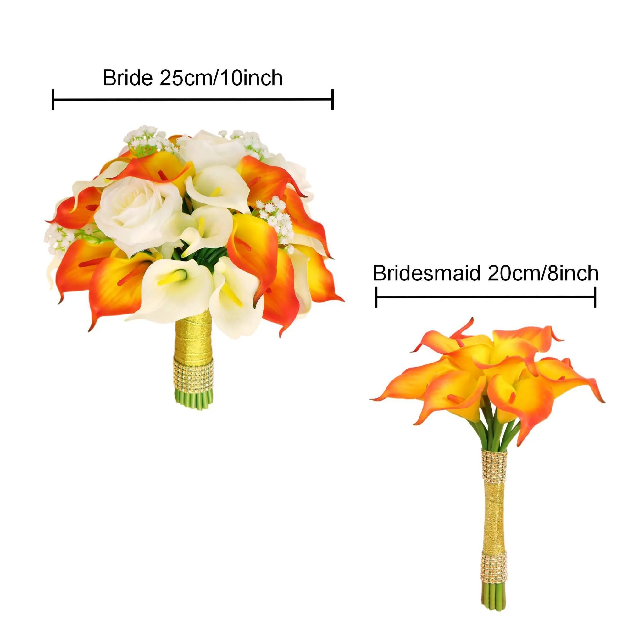 Artificial Orange Calla Lily Wedding Bouquets