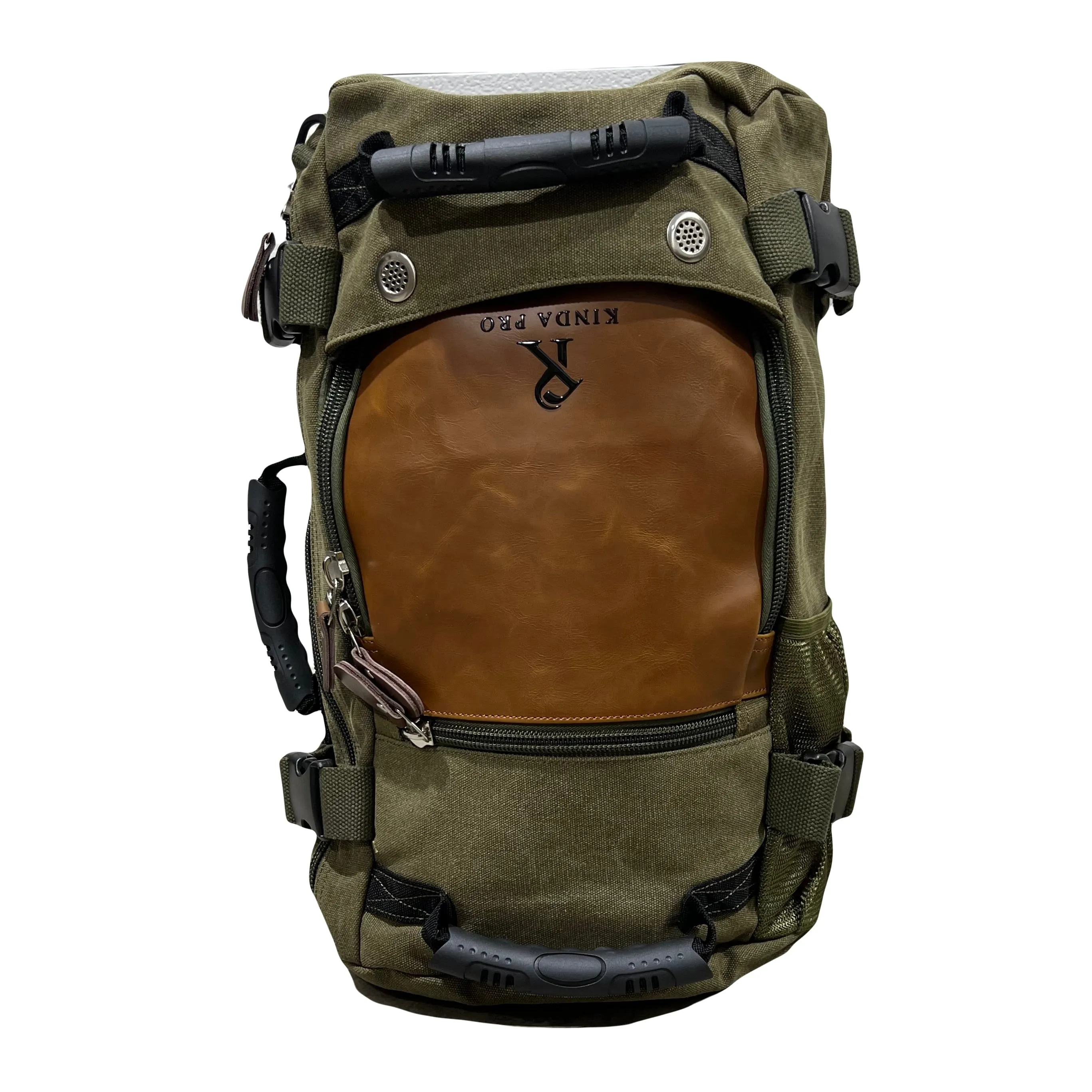 Backpacks Kinda Pro Canvas & Leather Hid-able Back Straps In 3 Colors