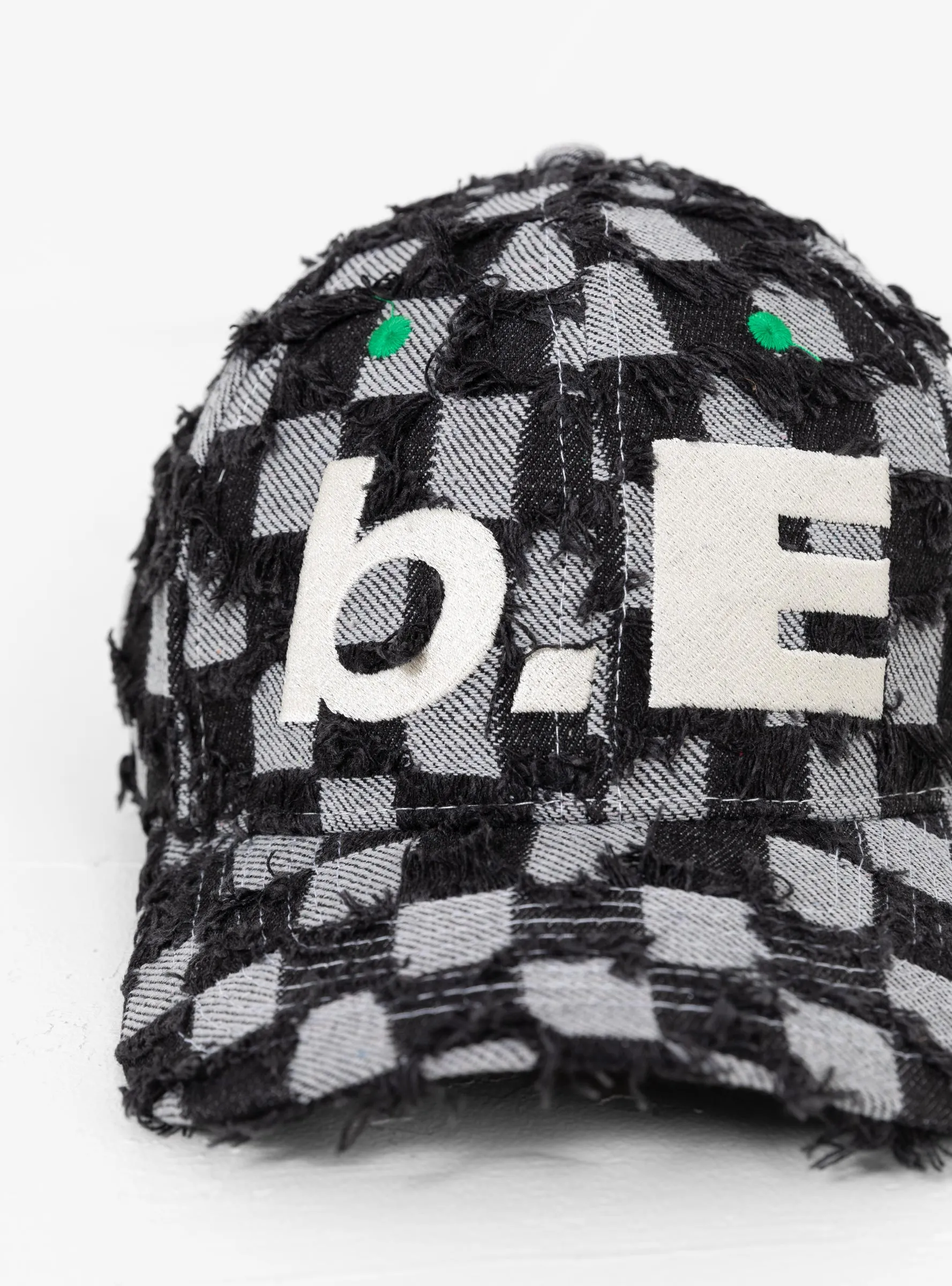 b.E Hat Black Checker Denim