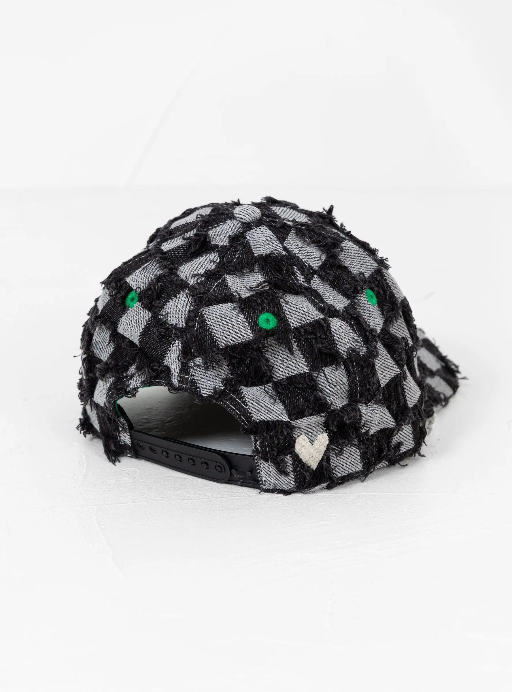 b.E Hat Black Checker Denim