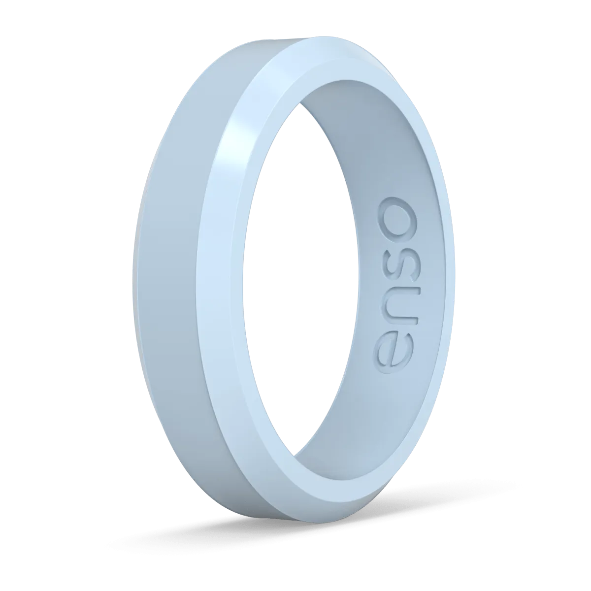 Bevel Thin Silicone Ring - Sky Blue