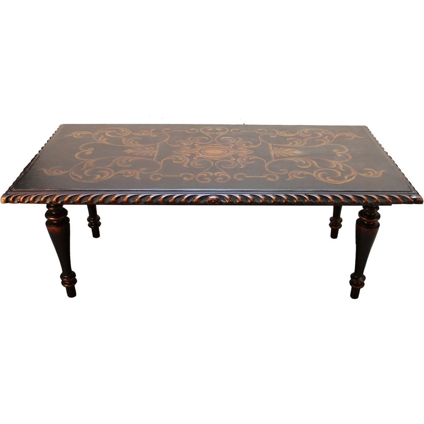 Black Carved Flair Dining Table