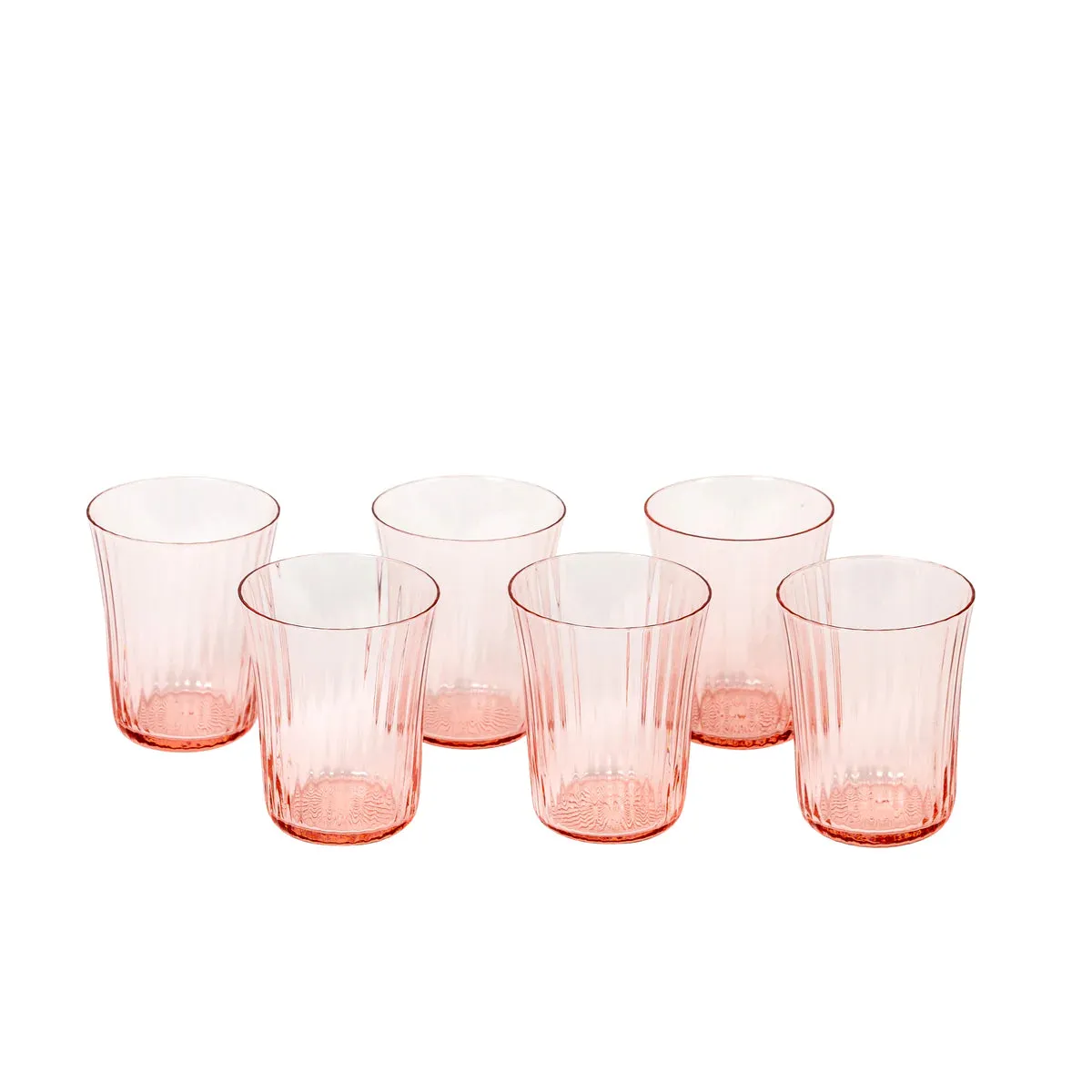 Blush Pink Handmade Glasses, Set of 6