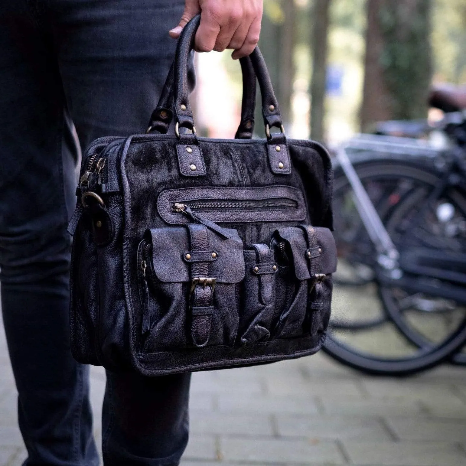 Boomsma | Men's Leather Messenger Bag | Laptop Briefcase