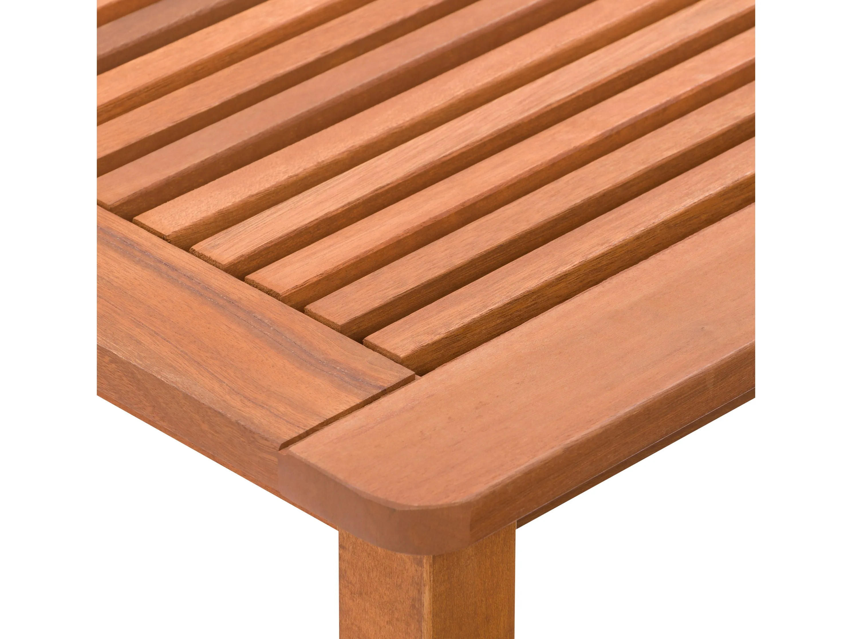 Brown Hardwood Outdoor Side Table