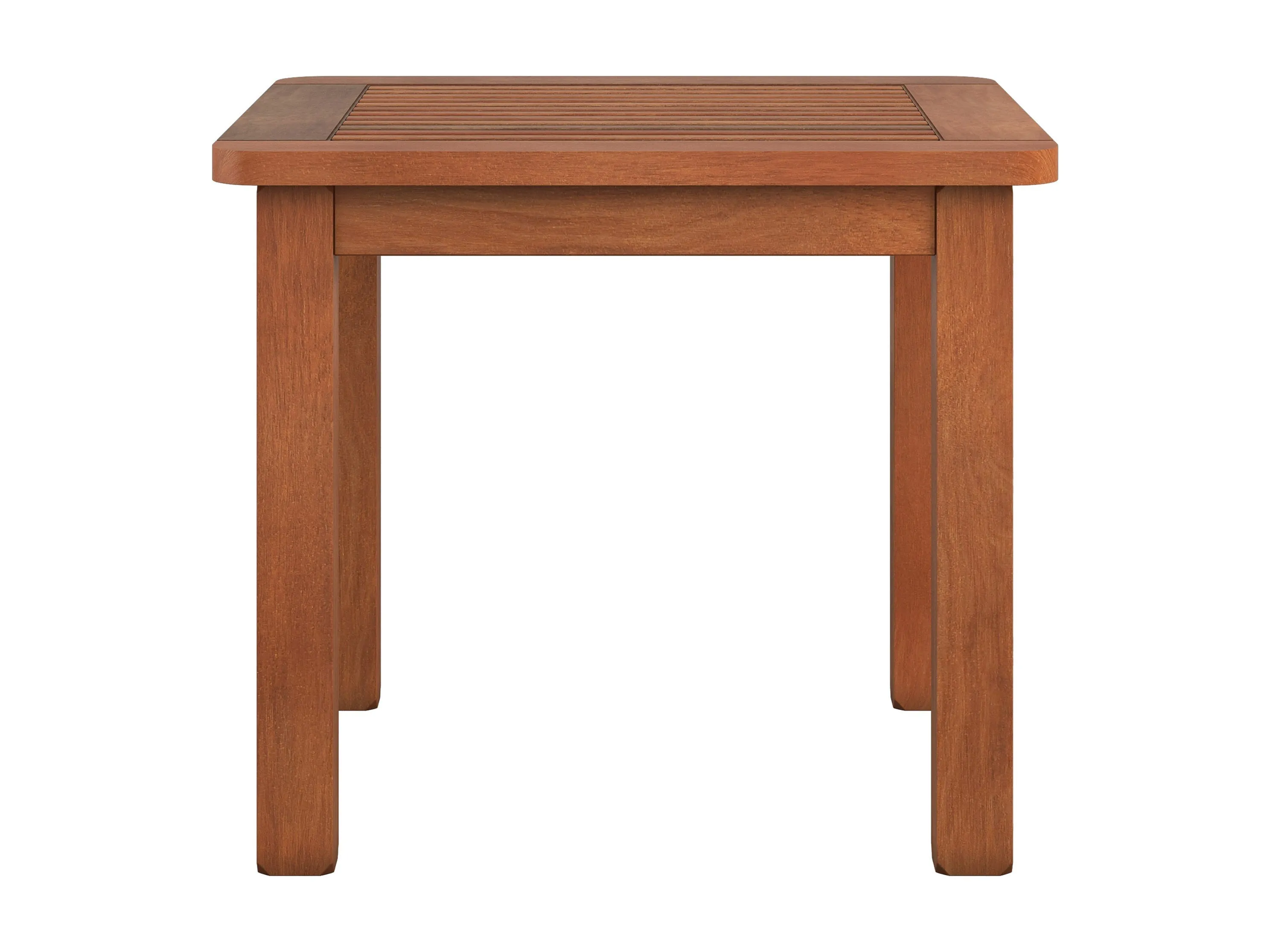 Brown Hardwood Outdoor Side Table