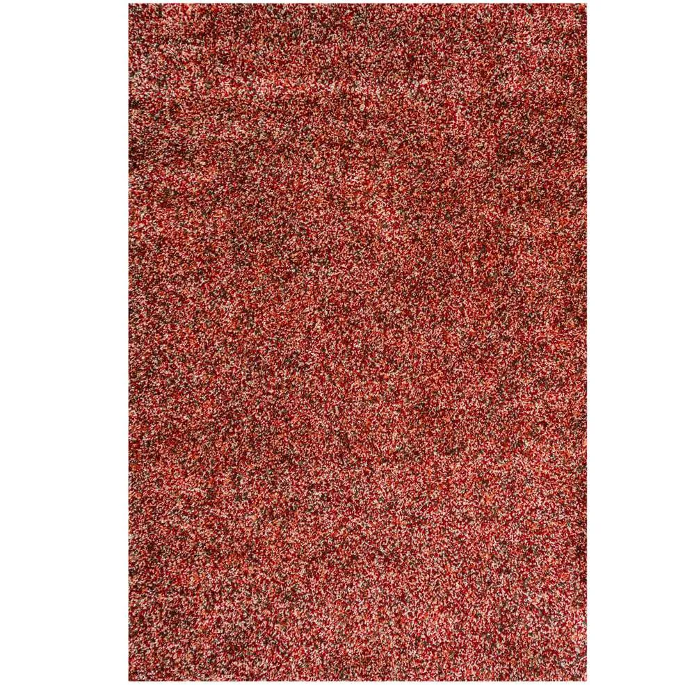 Burnt Orange Mottled Shaggy Living Room Rug