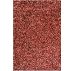 Burnt Orange Mottled Shaggy Living Room Rug