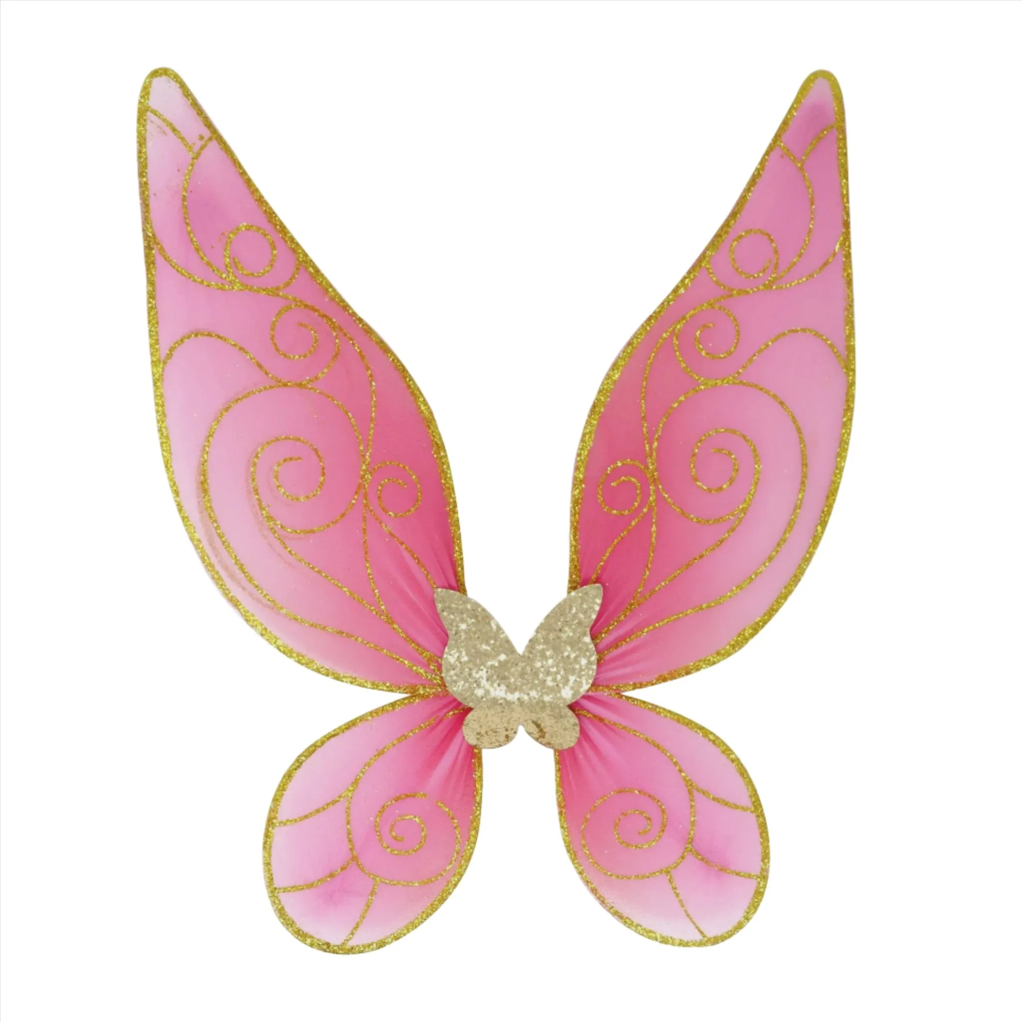 Butterfly Ballet Pink and Gold Sparkle wire wings