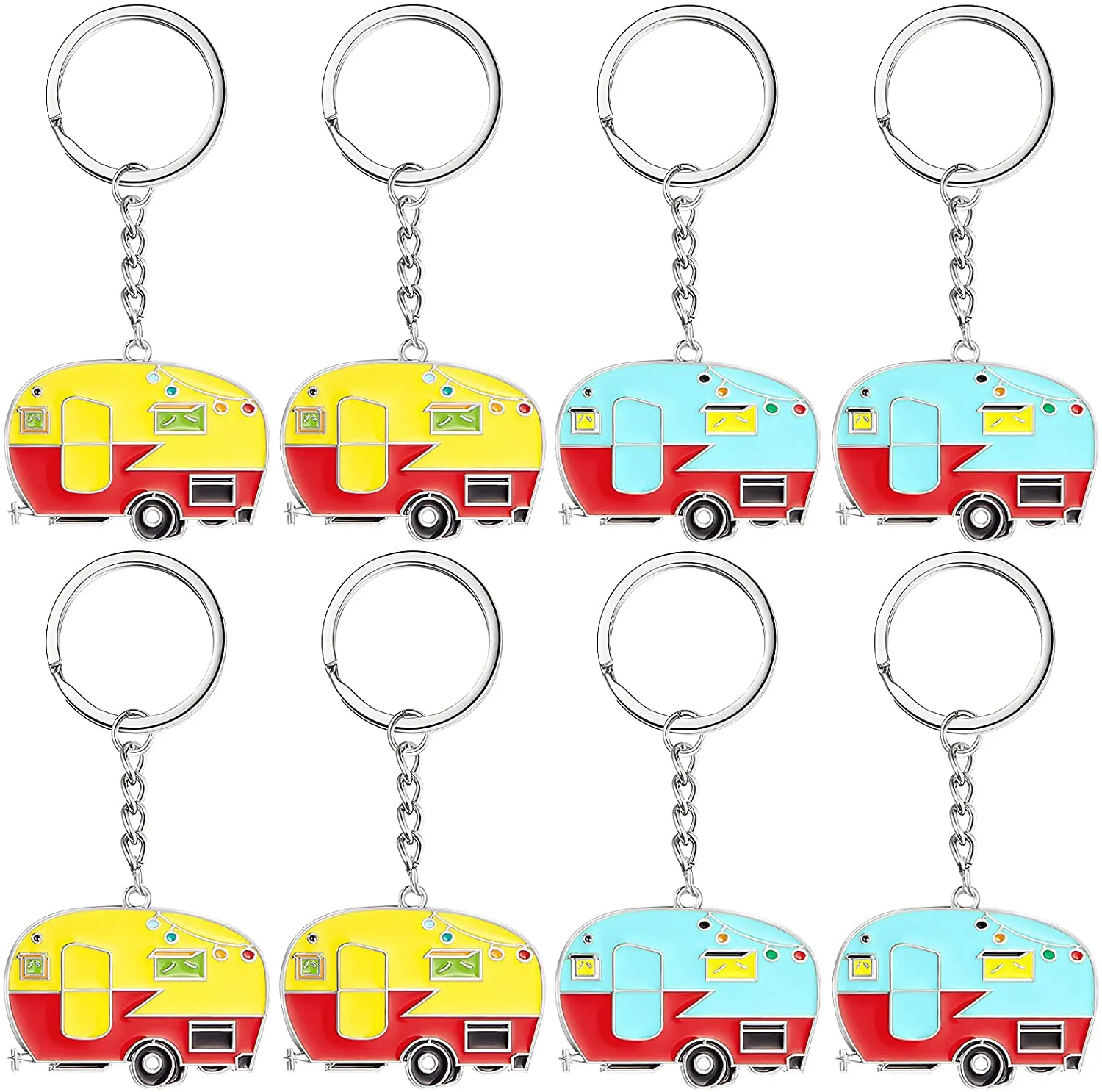 Camper Keychain Camper Accessories for Travel Trailers Retro Camping RV Keychain Set for Women Men Couples Travel Accessorie