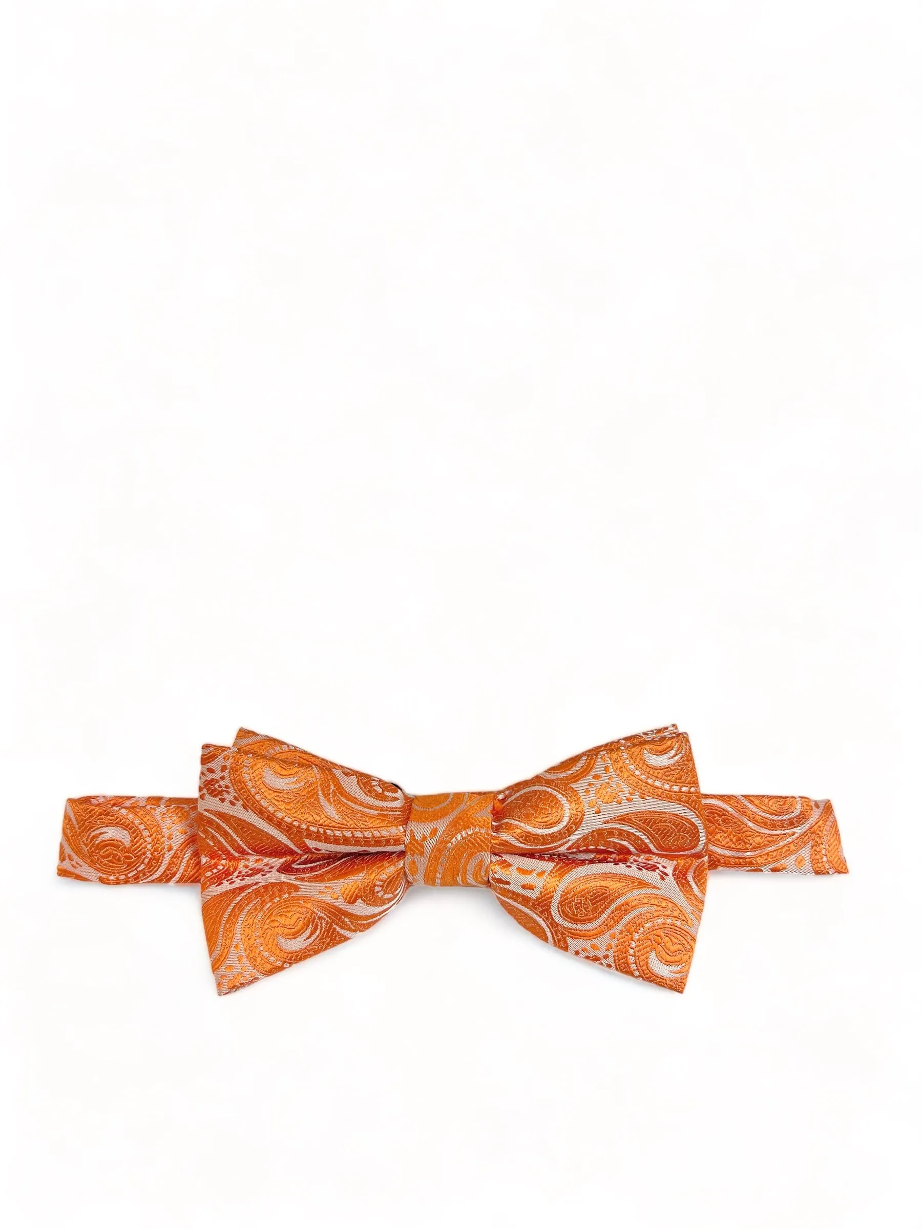 Classic Formal Burnt Orange Paisley Bow Tie