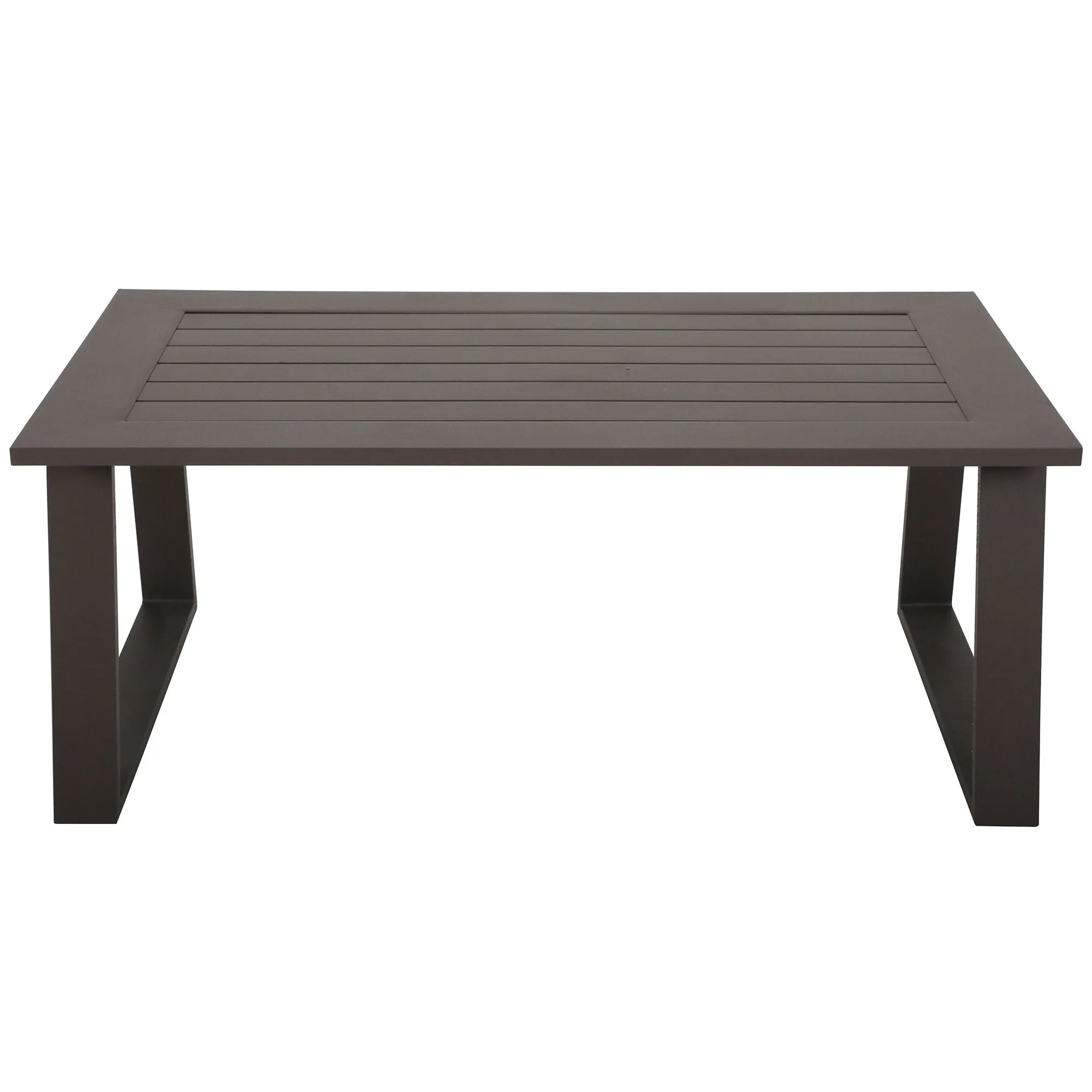 Colorado - Outdoor Patio Furniture - Brown Cast Aluminum Modern Rectangular Coffee Table - Brown