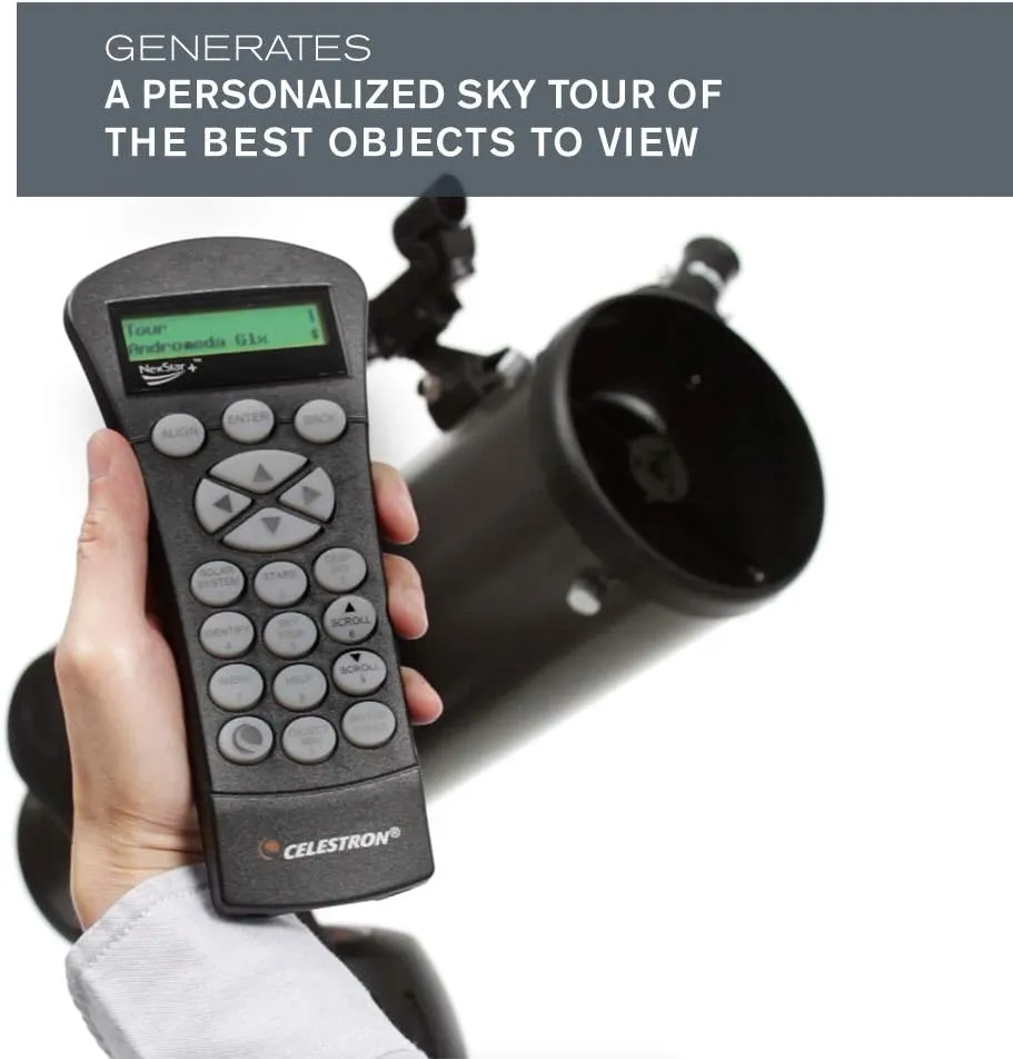 Computerized Telescope, Compact and Portable, Newtonian Reflector Optical Design, SkyAlign Technology, Computerized Hand Control, 130mm Aperture