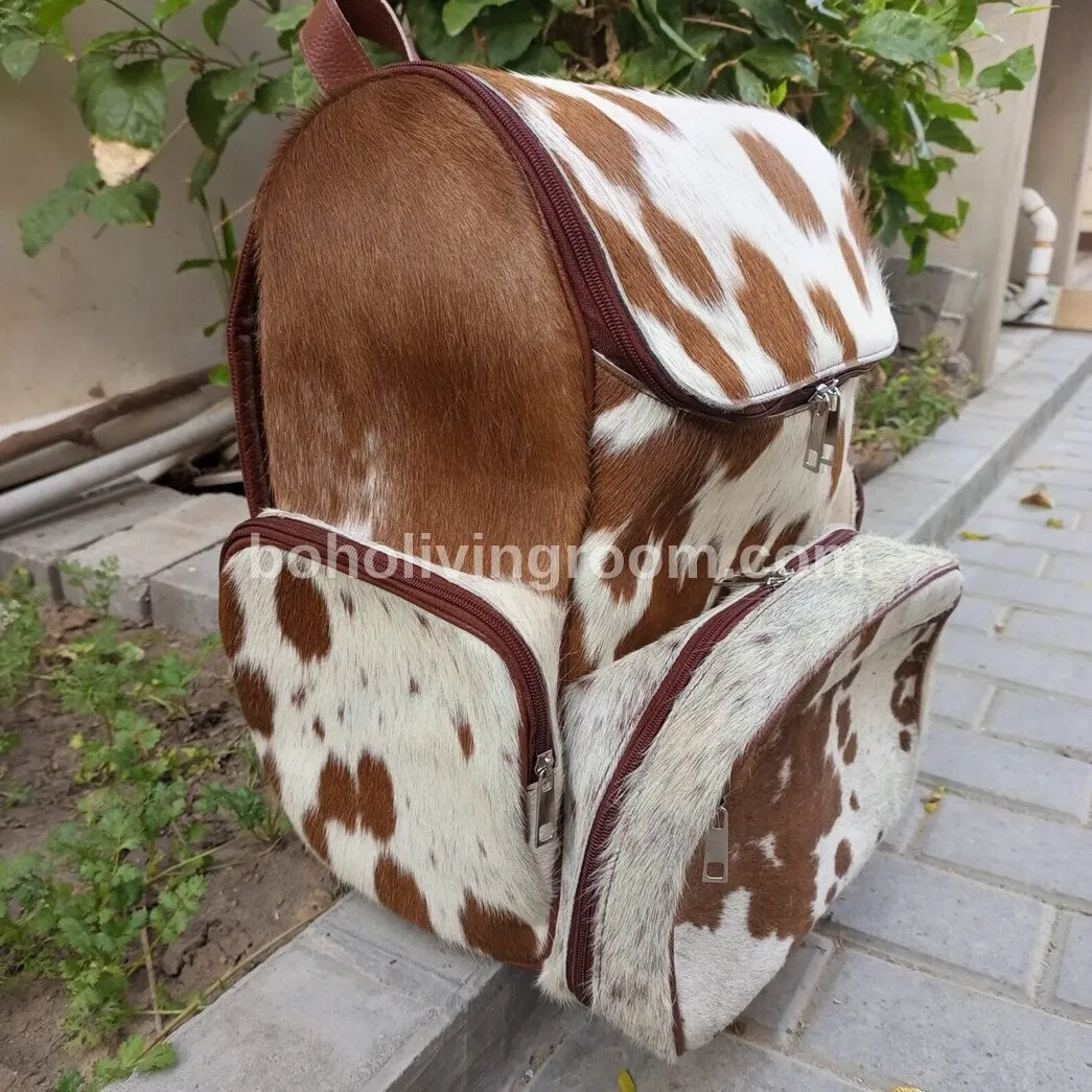 Custom Hair On Cowhide Mommy Backpack