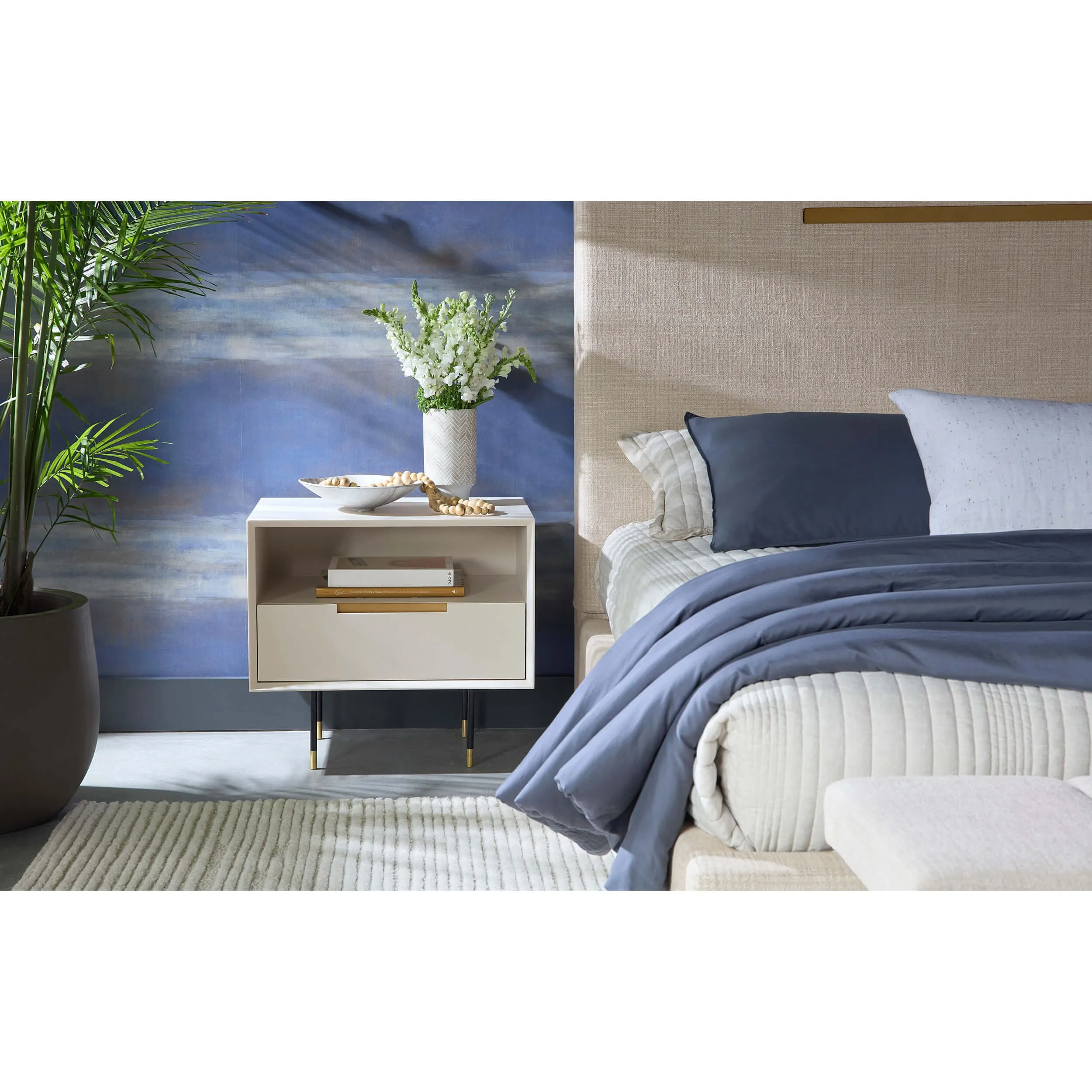 Danbury Nightstand, Modern Cream