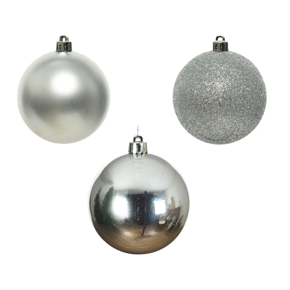 Decoris Shatterproof Baubles Box of 10 Pieces 6cm - Silver