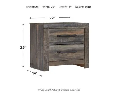 Drystan Queen Panel Bed with 2 Storage Drawers with Mirrored Dresser and Nightstand