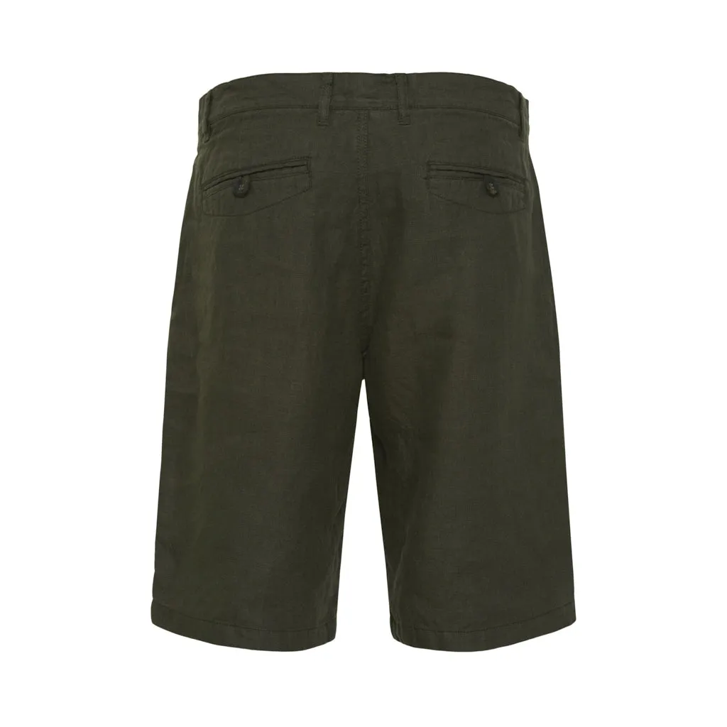 Elo Linen Shorts - Dark Olive Green