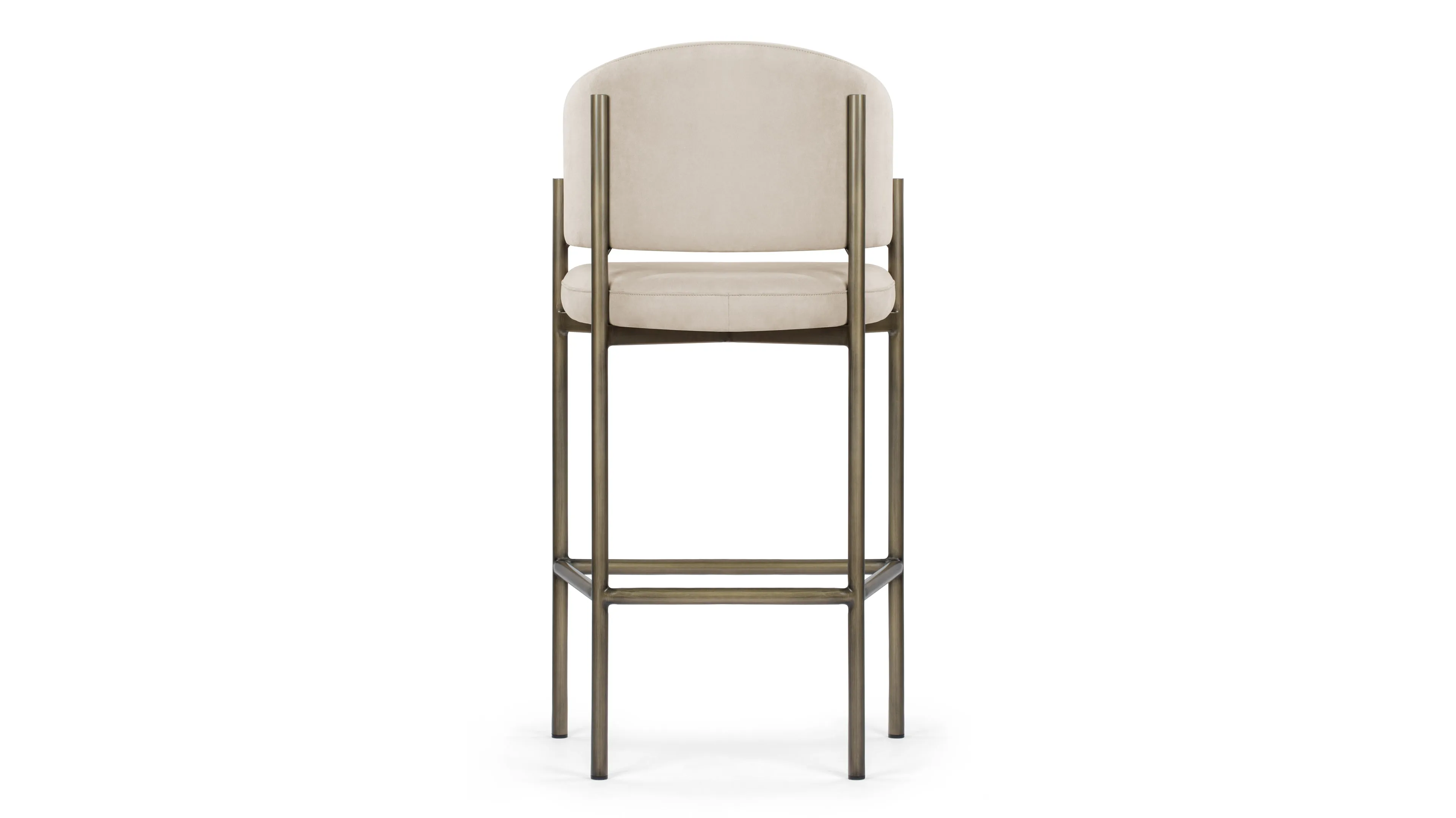 Esme - Esme Counter Stool, Latte Vegan Suede and Brushed Brass