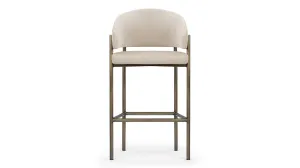 Esme - Esme Counter Stool, Latte Vegan Suede and Brushed Brass