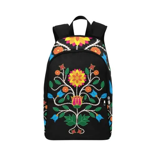 Floral Beadwork-03 Fabric Backpack for Adult