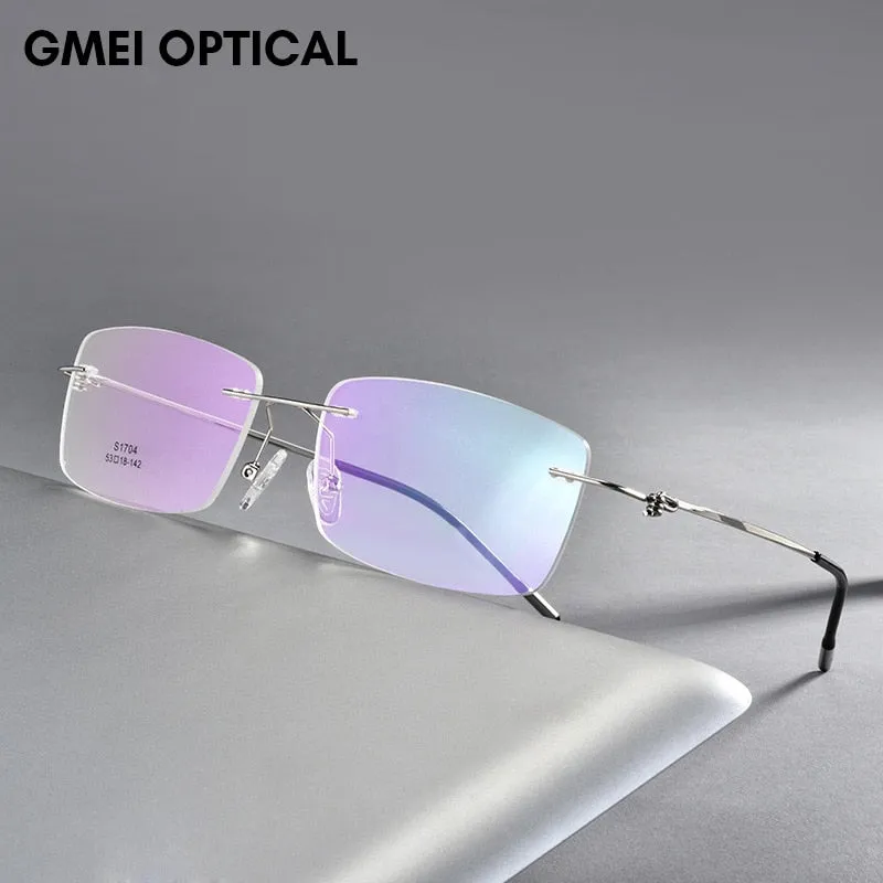 Gmei Men's Eyeglasses Alloy Screwless Rimless Ultralight S1704