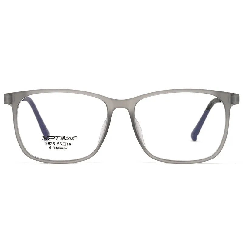 Gmei Men's Full Rim Big Square Tr 90 Titanium Eyeglasses 9825