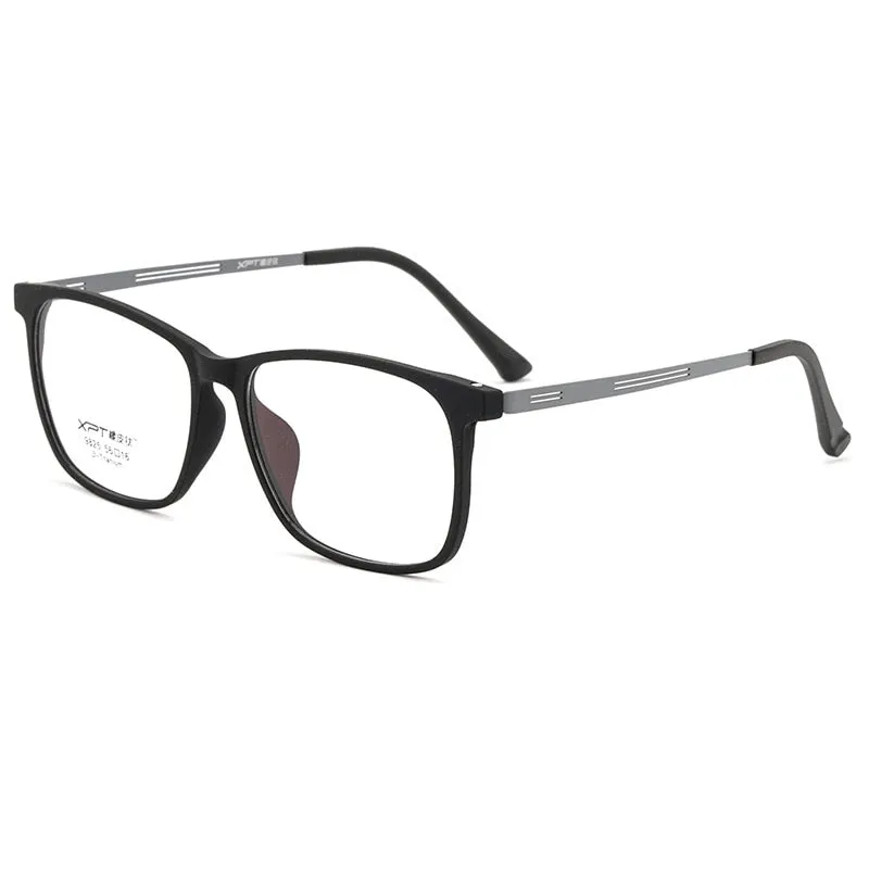 Gmei Men's Full Rim Big Square Tr 90 Titanium Eyeglasses 9825