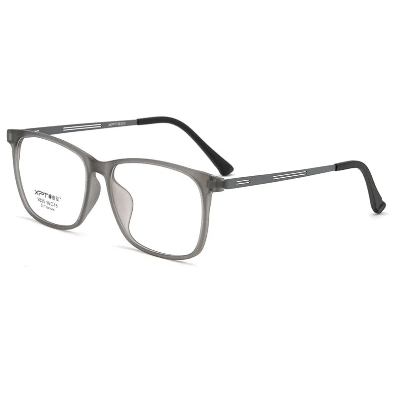 Gmei Men's Full Rim Big Square Tr 90 Titanium Eyeglasses 9825