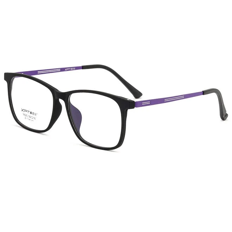 Gmei Men's Full Rim Big Square Tr 90 Titanium Eyeglasses 9825