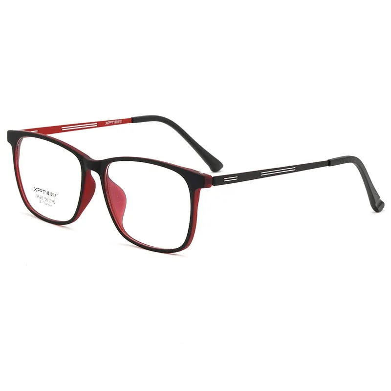 Gmei Men's Full Rim Big Square Tr 90 Titanium Eyeglasses 9825