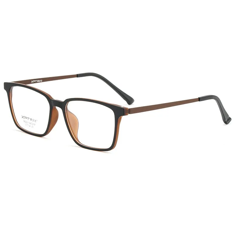 Gmei Men's Full Rim Large Square Tr 90 Titanium Eyeglasses 9822