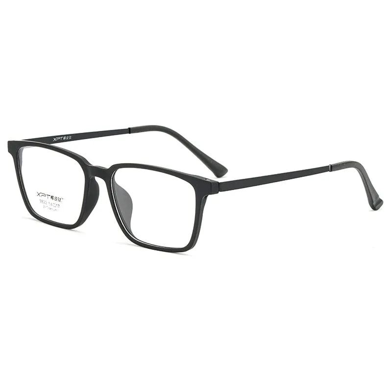 Gmei Men's Full Rim Large Square Tr 90 Titanium Eyeglasses 9822