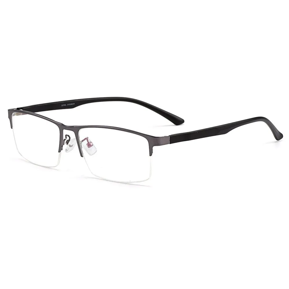 Gmei Men's Semi Rim Square Tr 90 Alloy Eyeglasses S61001