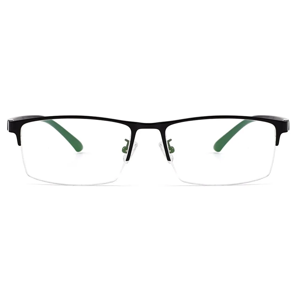 Gmei Men's Semi Rim Square Tr 90 Alloy Eyeglasses S61001