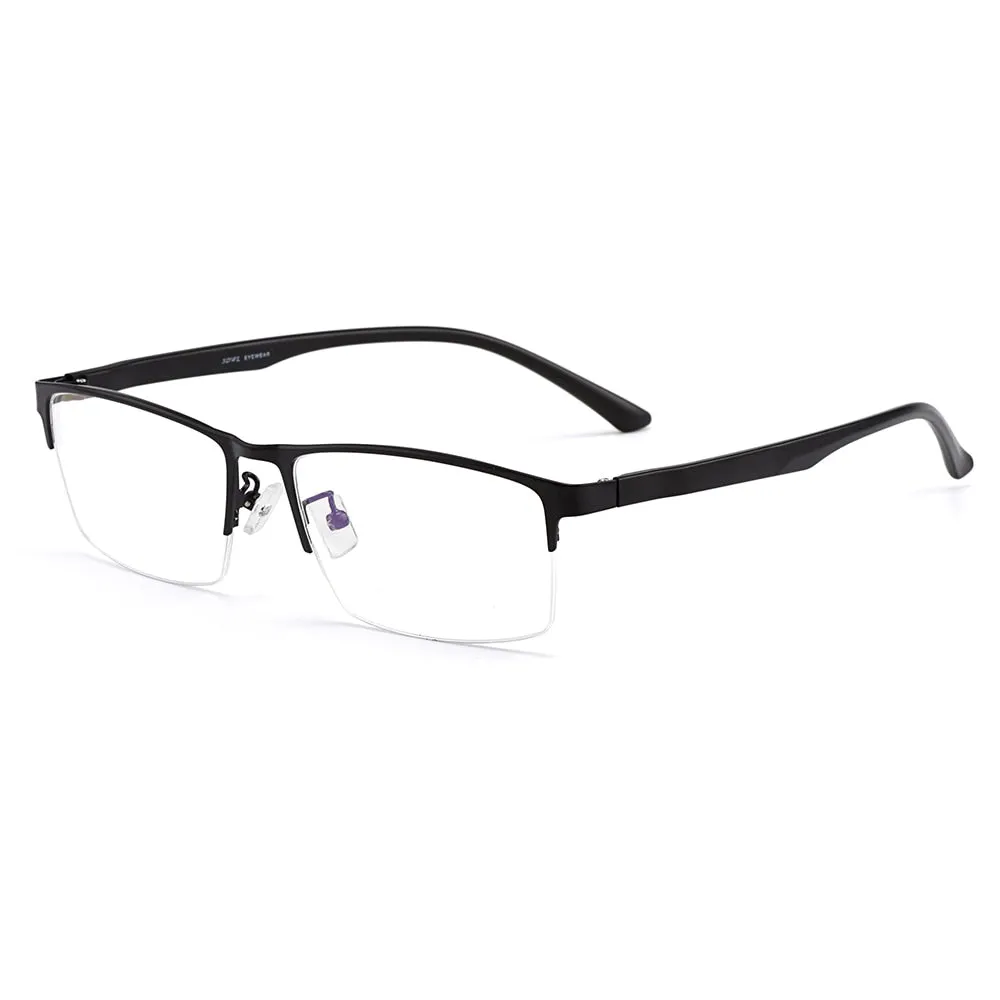 Gmei Men's Semi Rim Square Tr 90 Alloy Eyeglasses S61001