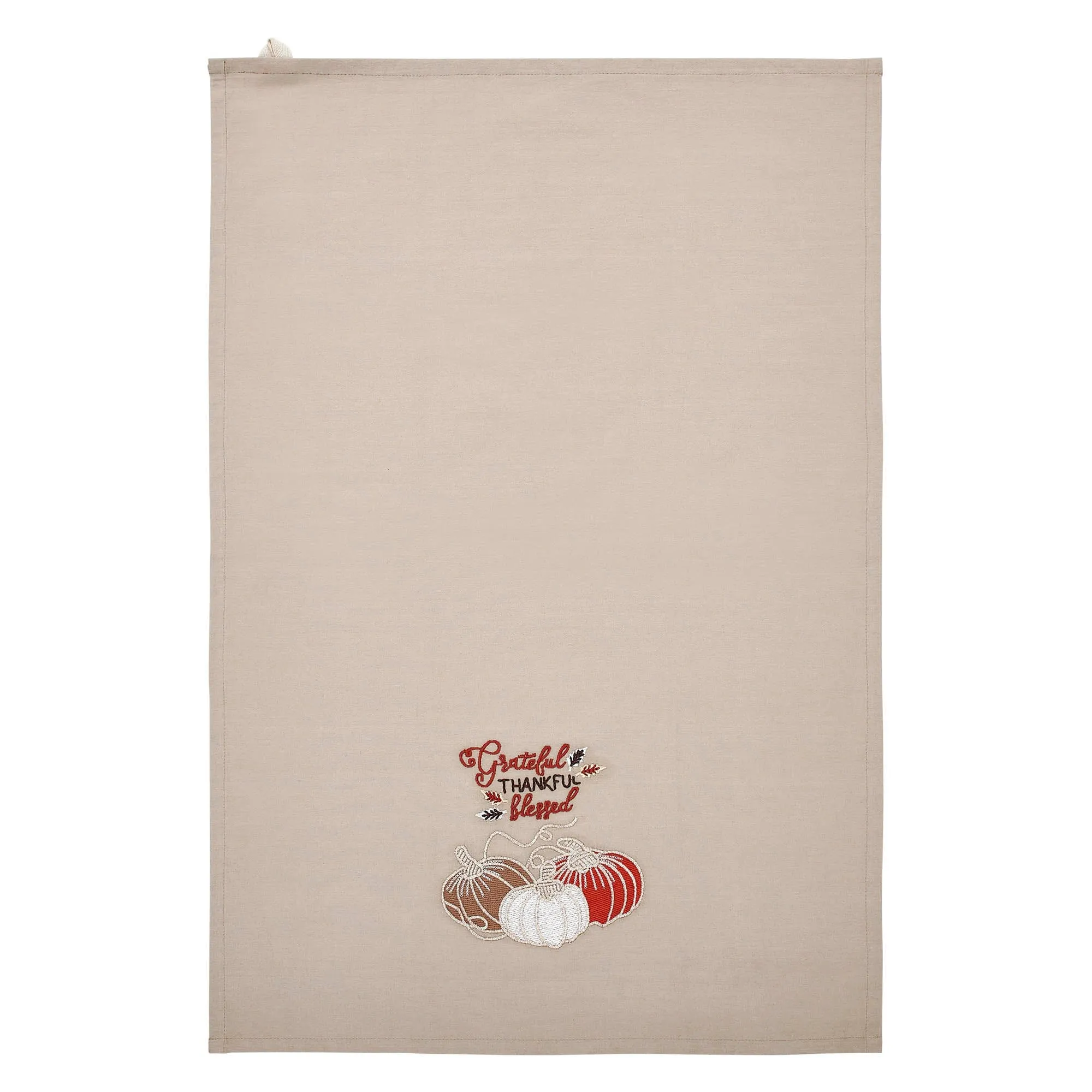 Grateful Thankful Blessed Pumpkins Tea Towel