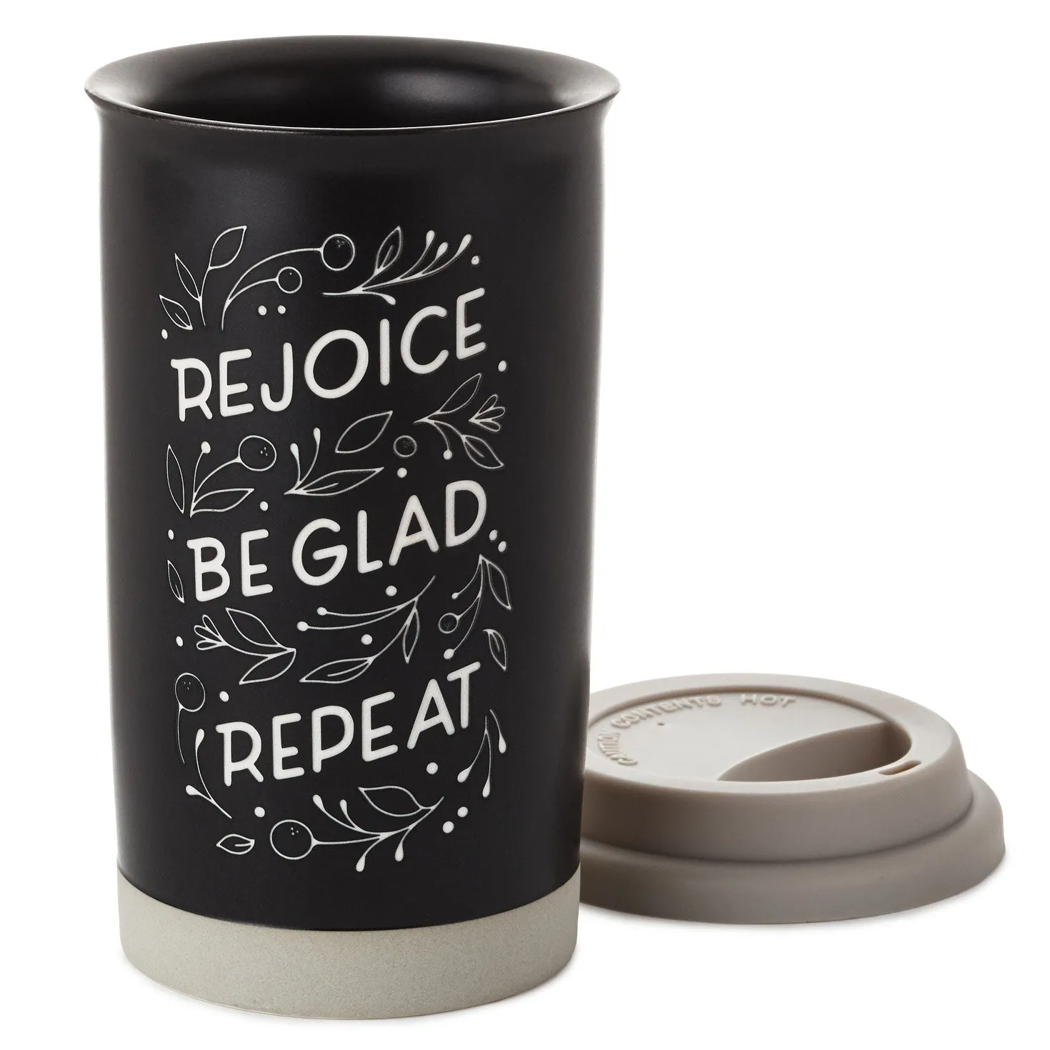 Hallmark Rejoice Repeat Ceramic Travel Mug, 12 oz.