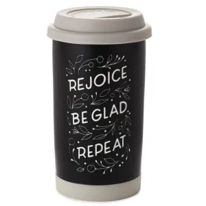 Hallmark Rejoice Repeat Ceramic Travel Mug, 12 oz.