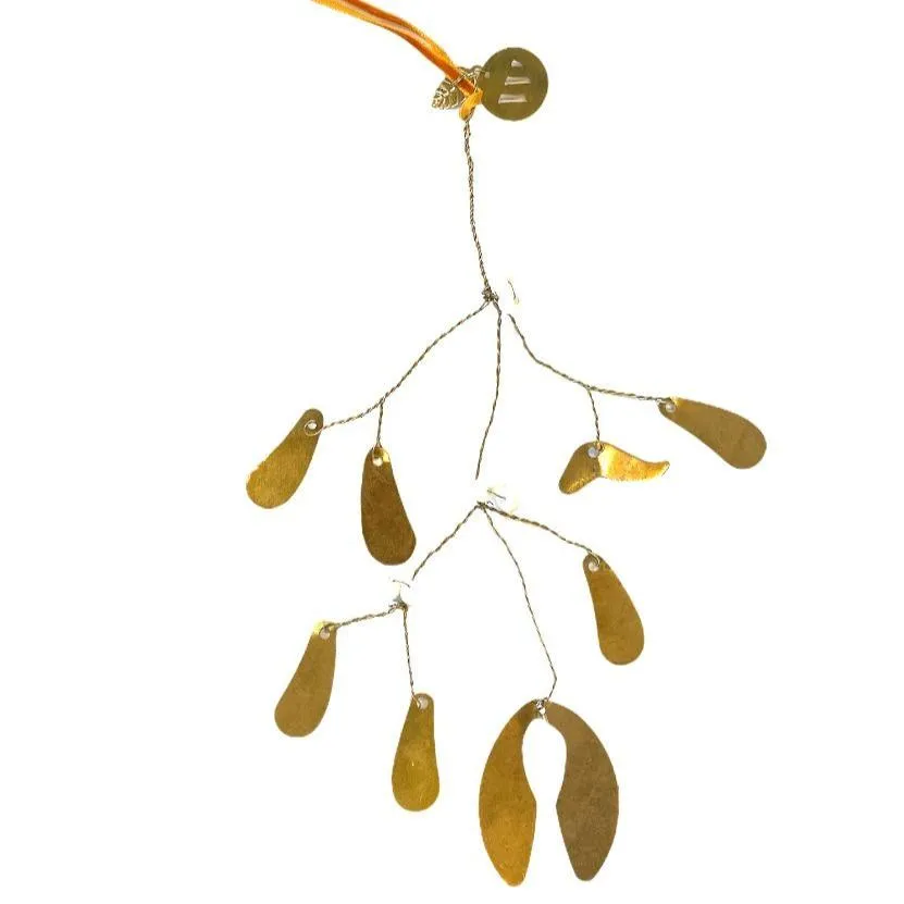 Hanging Brass Mistletoe Spray