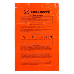 Highlander Rucksack Waterproof Liner Orange