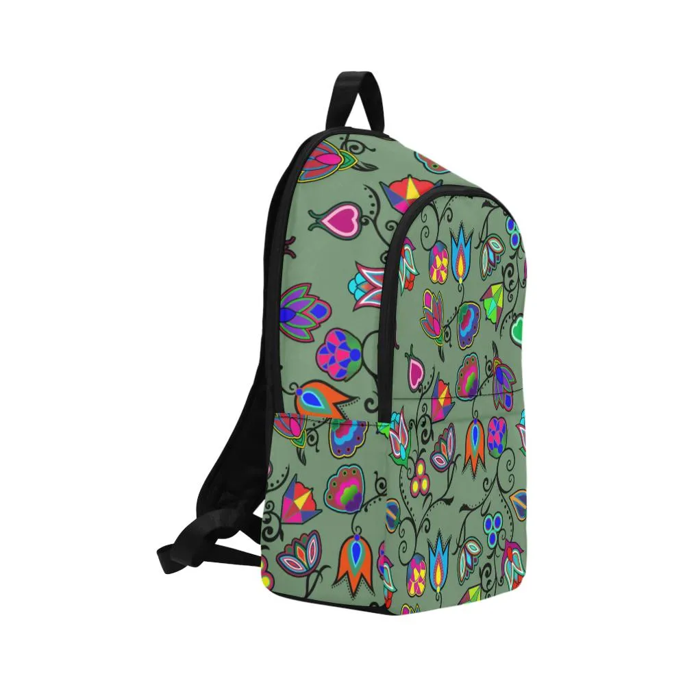 Indigenous Paisley Dark Sea Fabric Backpack for Adult