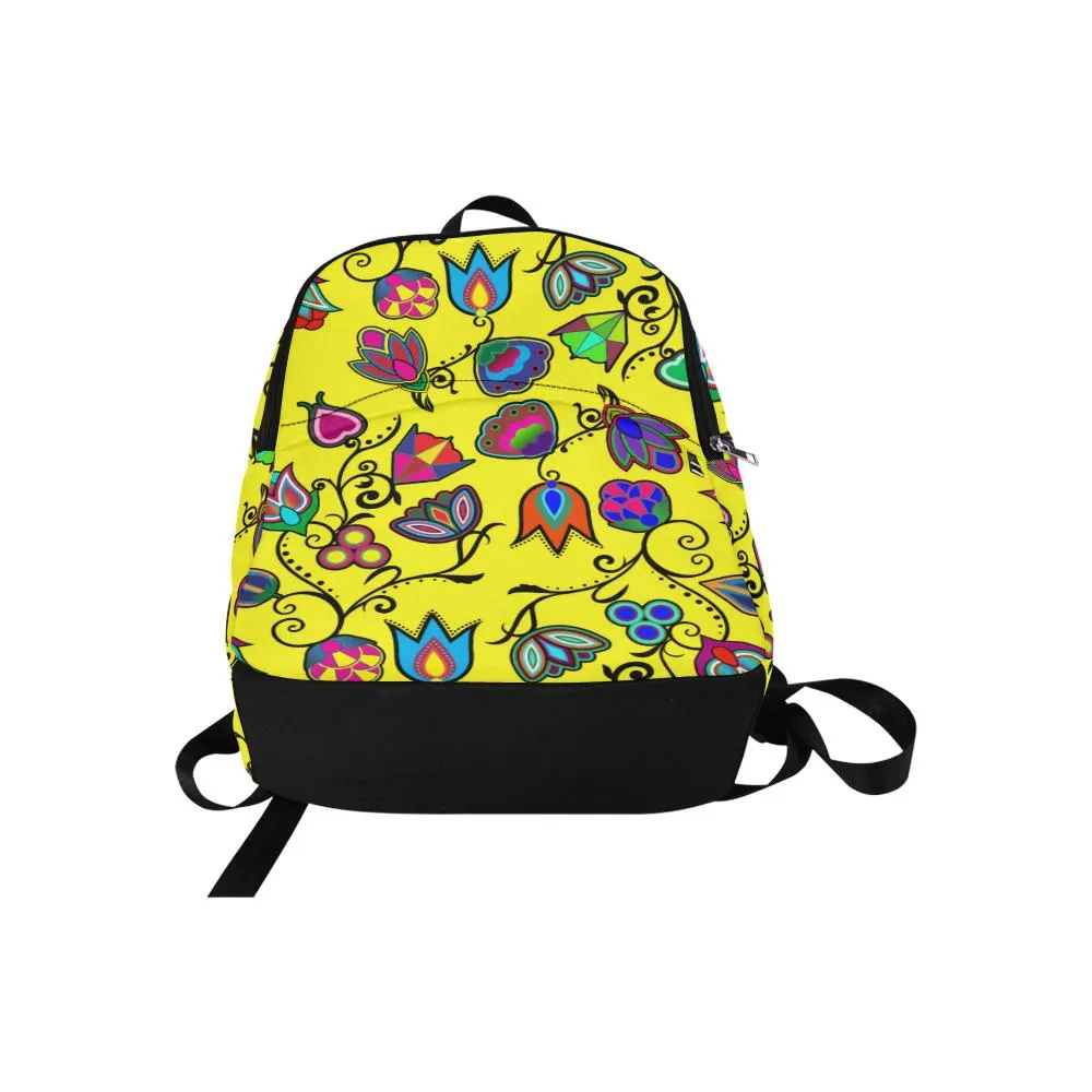 Indigenous Paisley Yellow Fabric Backpack for Adult