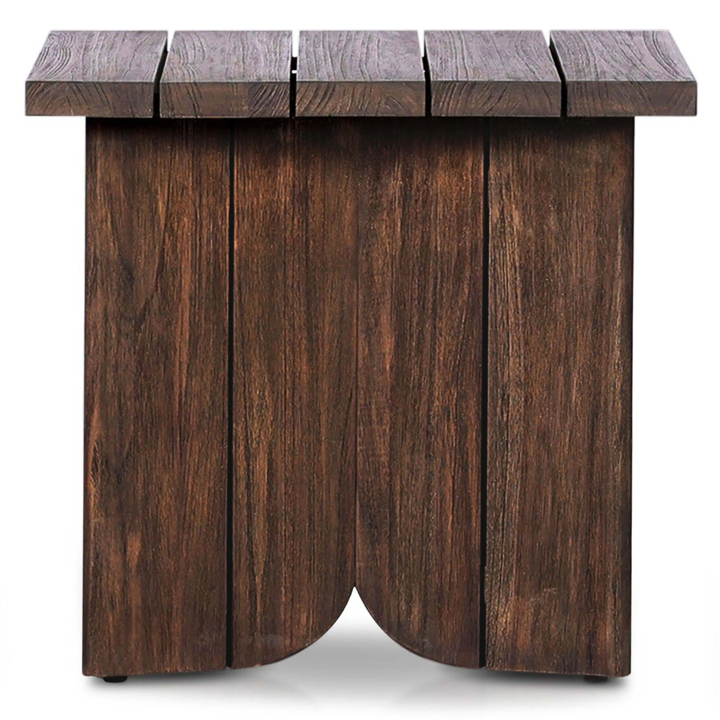 Joette Outdoor End Table, Stained Saddle Brown